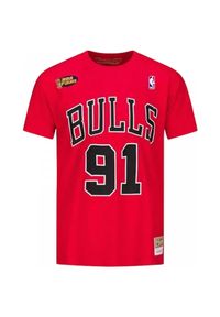 Koszulka Mitchell & Ness Chicago Bulls Rodman 91 czerwona. Kolor: czerwony. Sport: skateboard #1