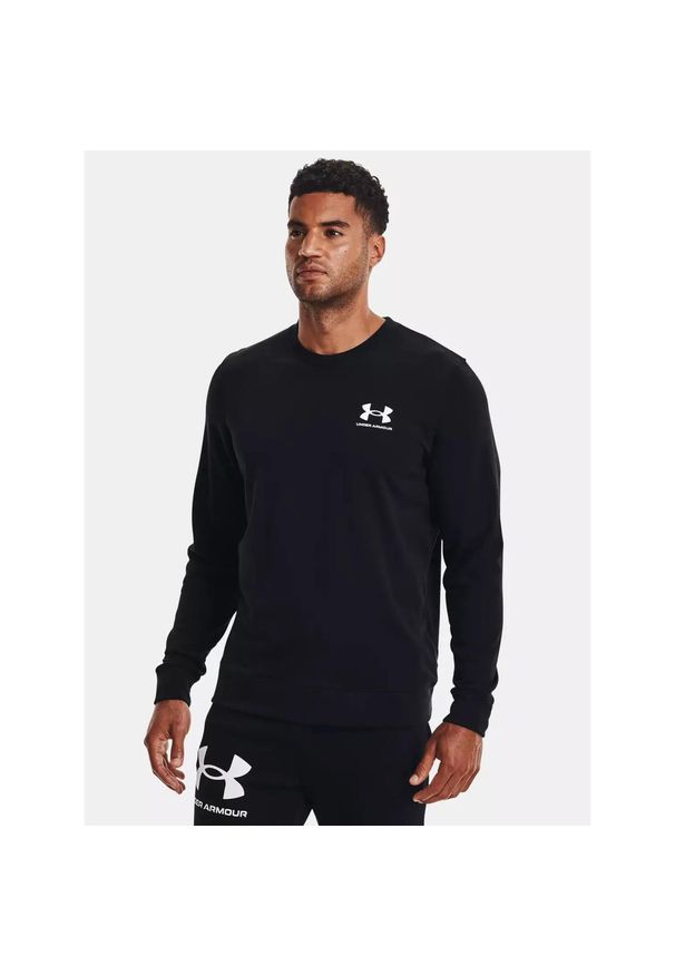 Under Armour - Bluza fitness męska UNDER ARMOUR Rival Terry Crew. Kolor: biały, wielokolorowy, czarny. Sport: fitness
