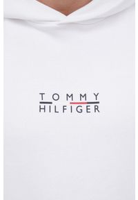 TOMMY HILFIGER - Tommy Hilfiger bluza bawełniana męska kolor biały z kapturem z nadrukiem. Okazja: na co dzień. Typ kołnierza: kaptur. Kolor: biały. Materiał: bawełna. Wzór: nadruk. Styl: casual #5
