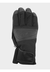 4f - Rękawice narciarskie męskie. Kolor: czarny. Materiał: materiał, syntetyk. Technologia: Thinsulate. Sezon: zima. Sport: narciarstwo