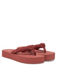 Calvin Klein Jeans Japonki Beach Sandal Flatform Ttxr Satin YW0YW01723 Brązowy. Kolor: brązowy. Materiał: materiał