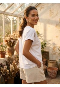 Sinsay - Bawełniana koszulka kimono z crochetowym detalem - biały. Kolor: biały. Materiał: bawełna #1