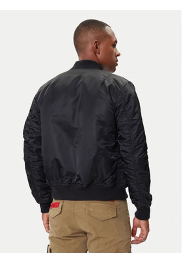 Alpha Industries Kurtka bomber Nasa 166107 Czarny Regular Fit. Kolor: czarny. Materiał: syntetyk