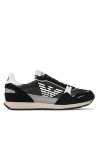 Emporio Armani Sneakersy X4X537 XM678 Q446 Khaki. Kolor: brązowy. Materiał: zamsz, skóra
