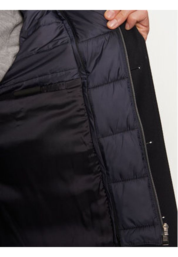 BOSS - Boss Płaszcz wełniany H-Hyde 50502255 Granatowy Slim Fit. Kolor: niebieski. Materiał: syntetyk