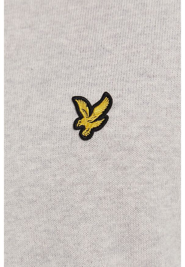 Lyle & Scott - Sweter z domieszką wełny. Okazja: na co dzień. Kolor: szary. Materiał: wełna. Długość rękawa: długi rękaw. Długość: długie. Wzór: aplikacja. Styl: casual