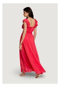 Morgan Sukienka wieczorowa 251-RISSAL Koralowy Regular Fit. Kolor: pomarańczowy. Materiał: syntetyk. Styl: wizytowy #3