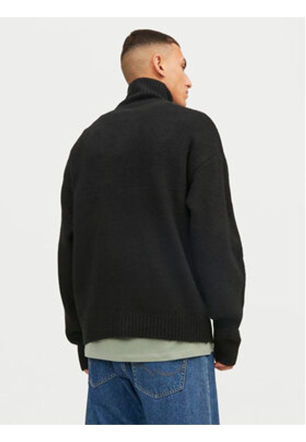 Jack & Jones Sweter Ollie 12241817 Czarny Relaxed Fit. Kolor: czarny. Materiał: syntetyk