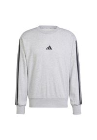 Adidas - Bluza Essentials 3-Stripes French Terry. Kolor: szary, czarny, wielokolorowy. Materiał: materiał