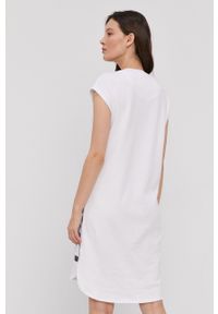 DKNY - Dkny Sukienka P0RD1B2J kolor biały mini prosta. Okazja: na co dzień. Kolor: biały. Wzór: nadruk. Typ sukienki: proste. Styl: casual. Długość: mini #5
