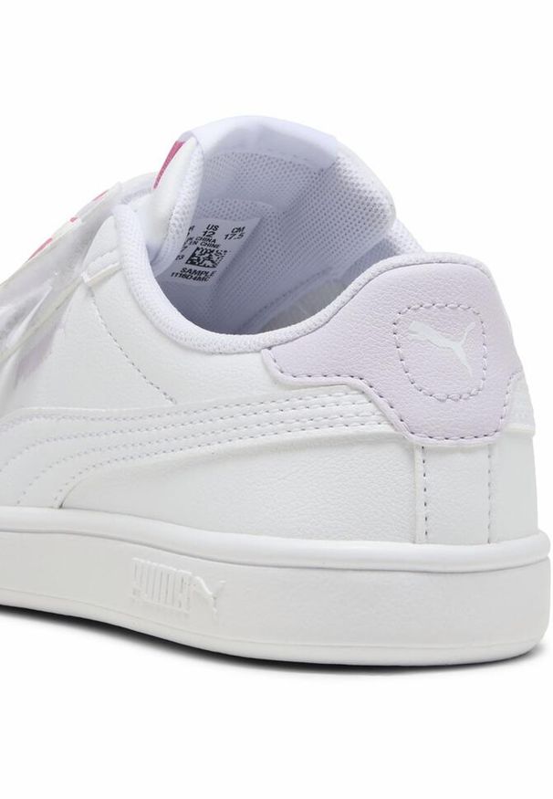 Puma - Dziecięce sneakersy PUMA Smash 3.0 Badges PUMA White Passionfruit Pink. Kolor: biały, różowy, wielokolorowy