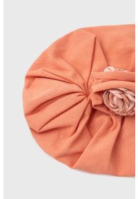 Jamiks czapka dziecięca Yulla kolor pomarańczowy z cienkiej dzianiny. Kolor: pomarańczowy. Materiał: dzianina