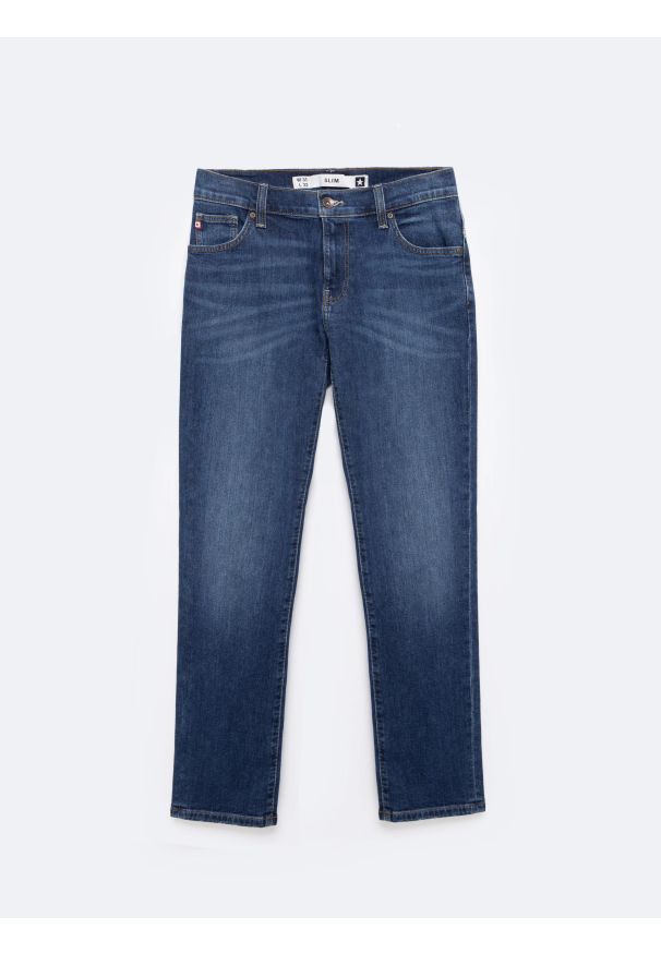 Big-Star - Jeansy męskie dopasowane niebieskie Martin 553. Okazja: na co dzień. Kolor: niebieski. Styl: casual, elegancki, klasyczny