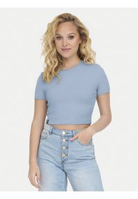 only - ONLY T-Shirt Betty 15311891 Błękitny Regular Fit. Kolor: niebieski. Materiał: bawełna