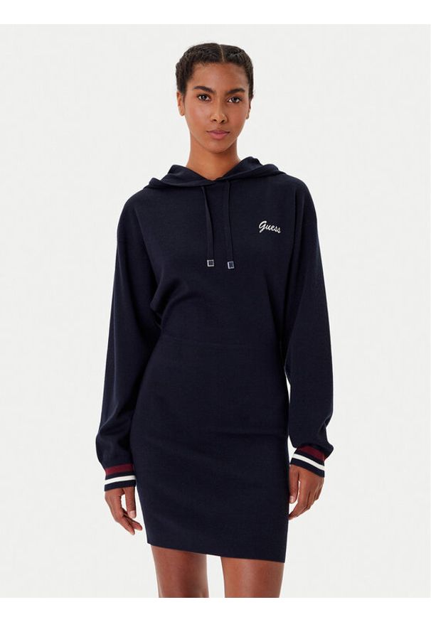 Guess Sukienka dzianinowa V5BK01 Z1152 Granatowy Regular Fit. Kolor: niebieski. Materiał: akryl