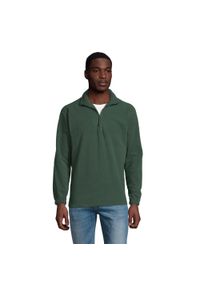 SOL'S - Bluza Polarowa Unisex Dla Dorosłych Ness Half Zip. Kolor: zielony. Materiał: polar. Sezon: zima