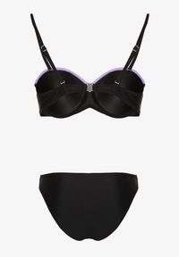 Renee - Fioletowo-Czarne Bikini z Metaliczną Nicią Usztywniany Biustonosz i Figi Mitelle. Kolor: fioletowy. Wzór: aplikacja #3