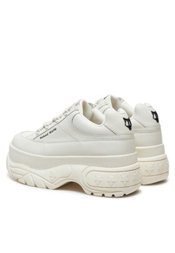 Naked Wolfe Sneakersy Sporty Biały. Kolor: biały. Materiał: skóra