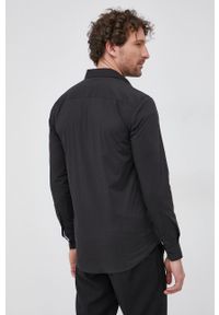 Bruuns Bazaar Koszula męska kolor czarny slim z kołnierzykiem klasycznym. Typ kołnierza: kołnierzyk klasyczny. Kolor: czarny. Materiał: tkanina. Styl: klasyczny #3