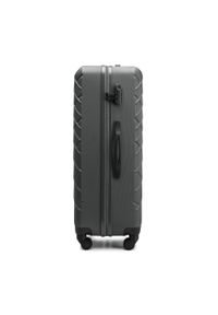 Wittchen - Duża walizka z ABS-u w ukośną kratkę stalowo-czarna. Kolor: wielokolorowy, czarny, szary. Materiał: guma. Wzór: kratka #6