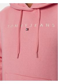 Tommy Jeans Bluza Linear DW0DW17324 Różowy Regular Fit. Kolor: różowy. Materiał: bawełna