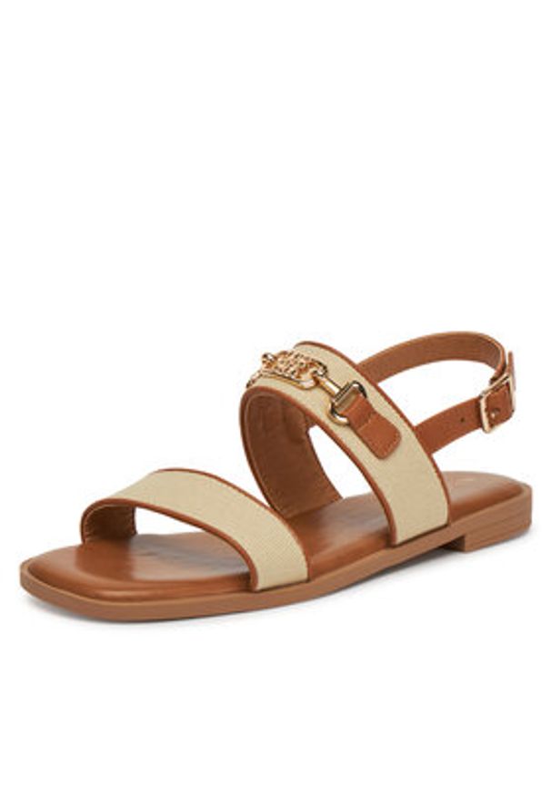 Nine West Sandały 678322-CCC Beżowy. Kolor: beżowy. Materiał: materiał