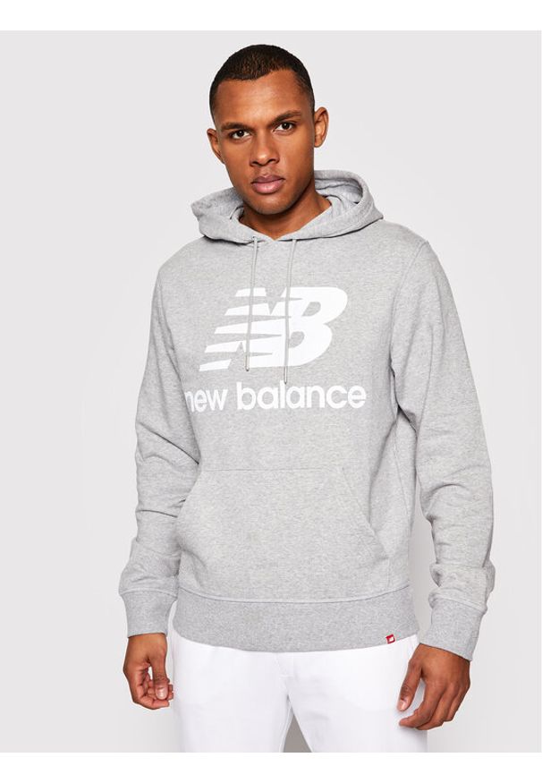 Bluza New Balance. Kolor: szary. Materiał: bawełna