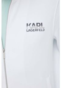 Karl Lagerfeld bluza męska kolor biały z nadrukiem. Kolor: biały. Materiał: materiał. Długość rękawa: długi rękaw. Długość: długie. Wzór: nadruk #2