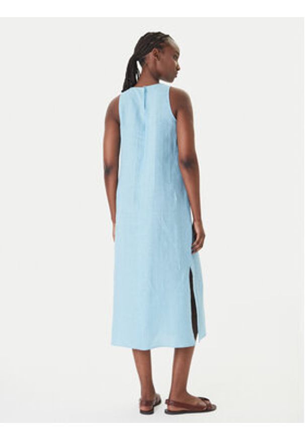 Marella Sukienka letnia Velo 2615221352 Błękitny Regular Fit. Kolor: niebieski. Materiał: len. Sezon: lato