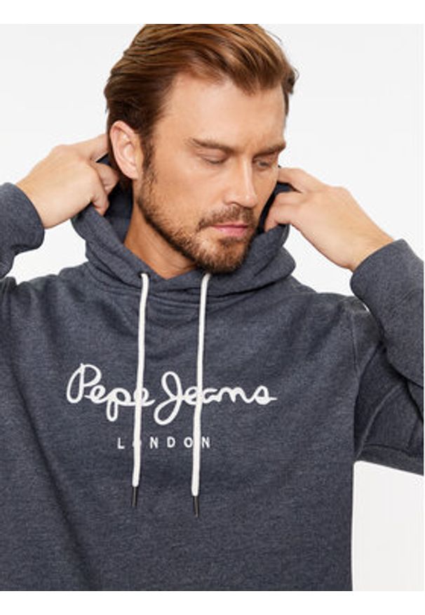 Pepe Jeans Bluza Nouvel Hoodie PM582521 Granatowy Regular Fit. Kolor: niebieski. Materiał: bawełna, syntetyk