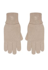 Calvin Klein Rękawiczki Damskie LV14F8021G Beżowy. Kolor: beżowy. Materiał: wiskoza, materiał