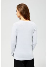 MOODO - Sweter z metaliczną nitką i ściągaczem. Materiał: wiskoza. Długość rękawa: długi rękaw. Długość: długie. Wzór: gładki. Styl: klasyczny #2