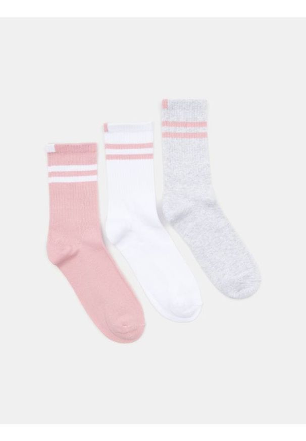 Sinsay - Skarpetki w paski 3 pack - wielobarwny. Wzór: paski