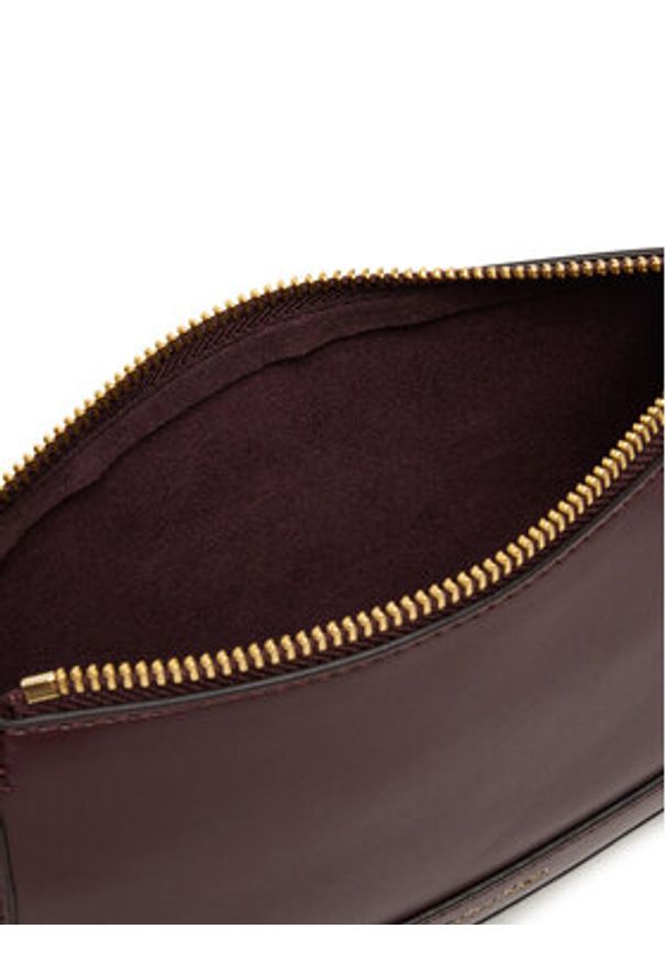 Calvin Klein Torebka Hardware Zip Crossbody LV04F1046G Bordowy. Kolor: czerwony. Materiał: skórzane