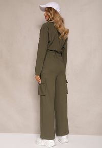 Renee - Zielony Kombinezon w Stylu Utility Taliowany Liarael. Kolor: zielony. Materiał: tkanina #4