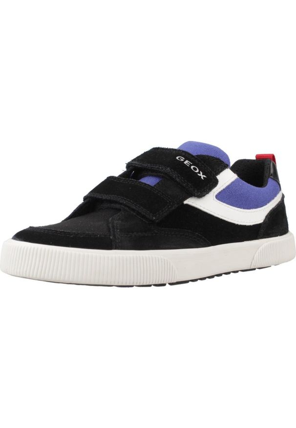 Geox - Kapcie GEOX J ALPHABEET BOY Czarny. Kolor: czarny. Materiał: tkanina. Sport: turystyka piesza