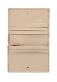 Ochnik - Beżowy skórzany portfel damski z ochroną RFID. Kolor: beżowy. Materiał: skóra #4