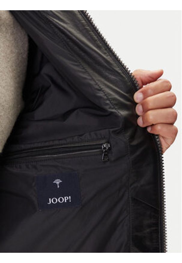 JOOP! Kurtka skórzana 17 Boys 1500150 80000851 Czarny Regular Fit. Kolor: czarny. Materiał: skóra