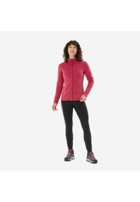 quechua - Polar turystyczny damski Quechua MH500 zamek. Kolor: czerwony, wielokolorowy, różowy, brązowy. Materiał: materiał, poliester