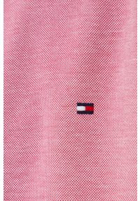 TOMMY HILFIGER - Tommy Hilfiger koszula bawełniana męska kolor czerwony slim z kołnierzykiem button-down. Typ kołnierza: button down. Kolor: czerwony. Materiał: bawełna. Wzór: aplikacja #3