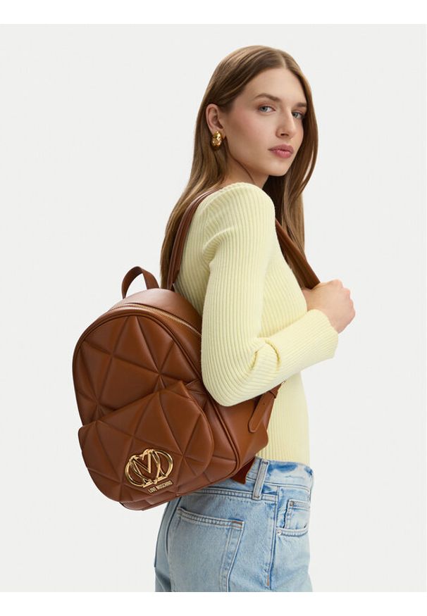 Love Moschino - LOVE MOSCHINO Plecak JC4037PP0OLC0200 Brązowy. Kolor: brązowy. Materiał: skóra