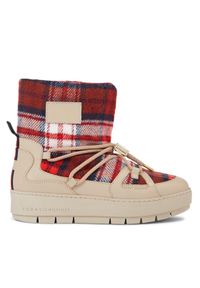 TOMMY HILFIGER - Tommy Hilfiger Śniegowce Tartan Snowboot FW0FW07612 Beżowy. Kolor: beżowy. Materiał: materiał #1