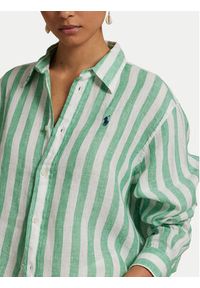 Polo Ralph Lauren Koszula 211935130007 Zielony Relaxed Fit. Typ kołnierza: polo. Kolor: zielony. Materiał: len
