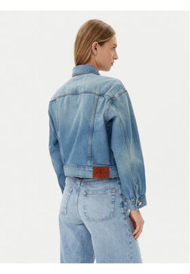Calvin Klein Kurtka jeansowa LV047B075G Niebieski Regular Fit. Kolor: niebieski. Materiał: bawełna