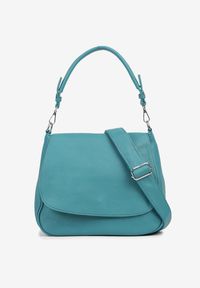 Born2be - Zielona Torebka Listonoszka z Imitacji Zamszu z Rączką i Paskiem Malanira. Kolor: zielony. Materiał: zamszowe. Styl: elegancki, casual