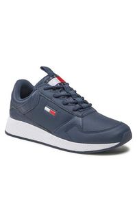 Tommy Jeans Sneakersy Flexi Runner Ess EM0EM01080 Granatowy. Kolor: niebieski. Materiał: skóra