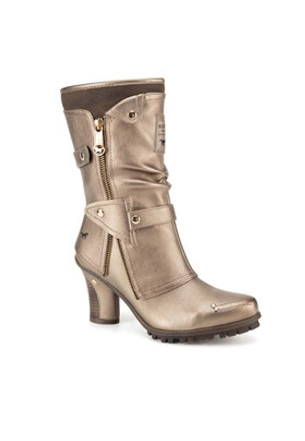 Mustang Kozaki 1141-606 Złoty. Kolor: złoty. Materiał: materiał