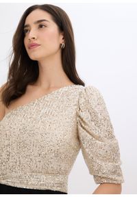 bonprix - Kombinezon z cekinami. Kolor: czarny. Styl: elegancki #3