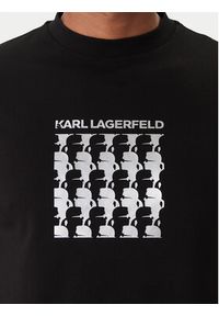 Karl Lagerfeld - KARL LAGERFELD T-Shirt 755402 554235 Czarny Slim Fit. Typ kołnierza: dekolt w karo. Kolor: czarny. Materiał: bawełna #2