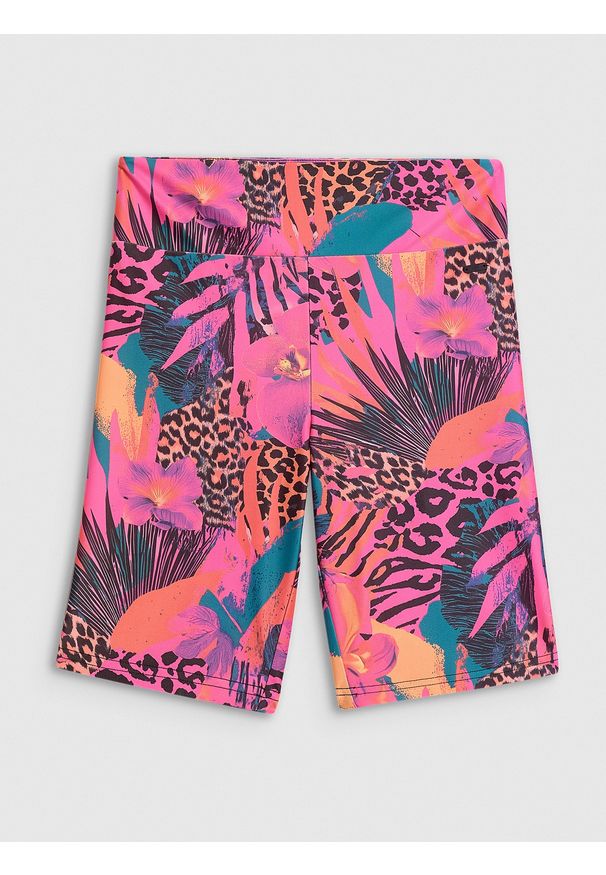 4f - 4F Legginsy kolarki dzianinowe damskie - multikolor XS. Kolor: wielokolorowy. Materiał: dzianina. Długość: długie. Wzór: nadruk. Sezon: lato
